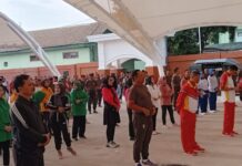 Senam Bareng Panglima TNI Bersama Sejumlah Perwira TNI/Polri